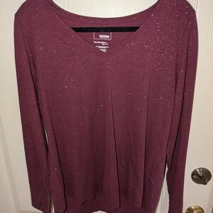Sparkling Women's Long Sleeve V-Neck Shirt